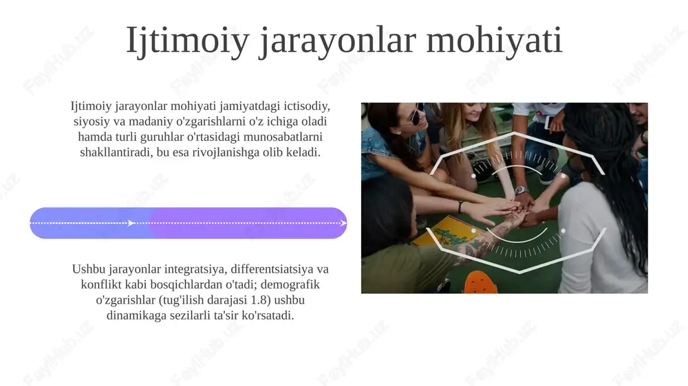, o'quvchilarning 15% yaxshiroq o'zlashtirish ko'rsatkichlariga olib kelishi mumkin. ta'lim siyosati va ijtimoiy adolat ta'lim siyosati ijtimoiy adolatni ta'minlash uchun 12 yillik majburiy ta'limni joriy etish orqali ta'lim imkoniyatlarini kengaytirishga qaratilgan, bu esa bilim olish huquqini kafolatlaydi. ijtimoiy adolat nuqtai nazaridan ta'lim siyosati kam ta'minlangan oilalar uchun 30% kvota ajratish orqali oliy ta'limda tenglikni oshirishga intiladi, bu esa ijtimoiy mobillikni rag'batlantiradi. xulosa xulosa - o'qituvchi va o'quvchilarning 90% dan ortig'i kognitiv rivojlanishning 3 bosqichini, ya'ni sensorimotor, operatsiyadan oldingi va konkret operatsion bosqichlarini tushunish zarurligini ta'kidlaydi. ta'limdagi ijtimoiy jarayonlar, shu jumladan, hamkorlikdagi o'rganish, o'quvchilarning 75% idrok etish qobiliyatini oshiradi va ularning 25% muammolarni hal qilish malakalarini rivojlantiradi. e'tiboringiz uchun rahmat image4.png image5.jpg image6.jpg image7.jpg image8.jpg image9.jpg image10.jpg image11.jpg image12.jpg image13.jpg image14.jpg image15.jpg image16.jpg image17.jpg image18.jpg image19.jpg image20.jpg image21.jpg image1.jpeg image2.jpeg image3.jpeg