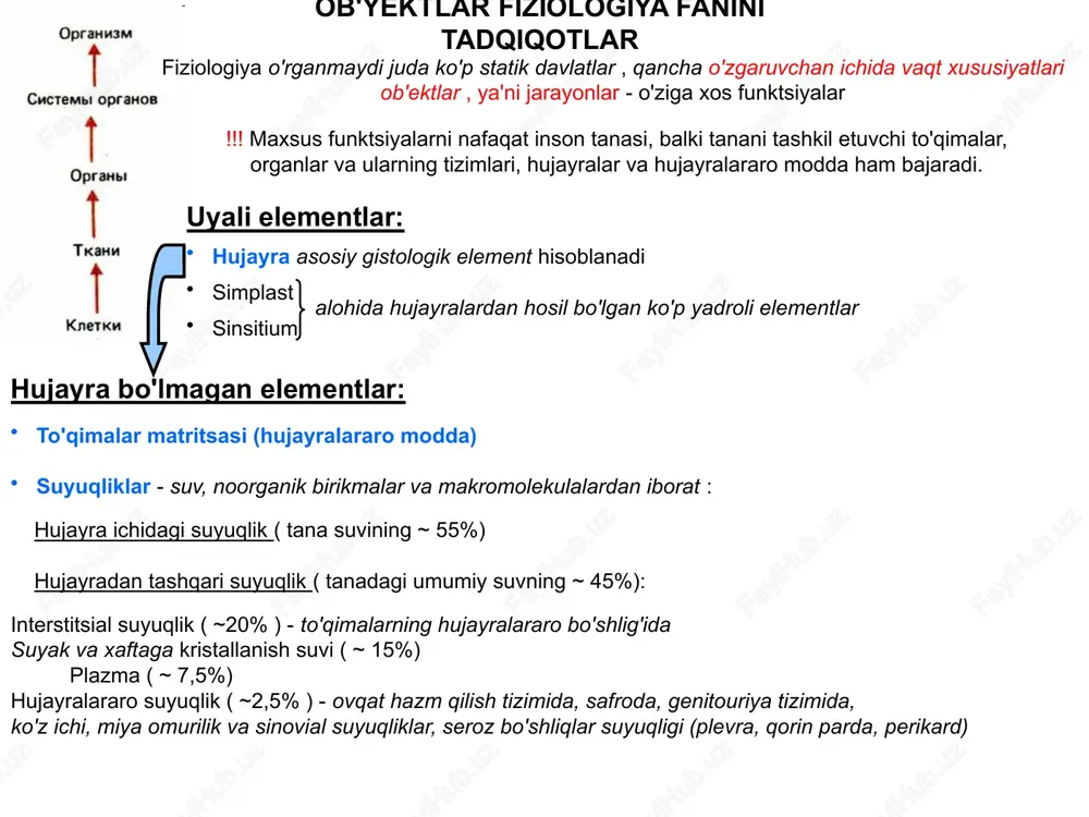 lik mosaik model va qo'shimcha model asi̇mmetriya (tashqi va ichki qatlamlar o'rtasida lipidlarning translayer o'tishi oqillarning yongal harakatliligi lipid raflari biologik membranalarning asosiy vazifalari hujayraning elementar tirik tizim va hujayra organellalari sifatida mavjudligi uchun eng muhim shartlar: atrof muhitdan avtonomiya atrof-muhit bilan aloqa (doimiy tartibga solinadigan metabolizm va energiya) mexanik - hujayralar va hujayra ichidagi tuzilmalarning kuchi va avtonomligi matritsa - membrana oqsillarining o'zaro joylashishi va yo'nalishi - ularning optimal o'zaro ta'siri to'siq - selektiv, tartibga solinadigan, passiv yoki faol almashinuv (transport) biologik membrana - yarim o'tkazuvchan (!!!) to'siq + biologik membranalarning qo'shimcha funktsiyalari: energiya - mitoxondriyaning ichki membranasida atp sintezi, xloroplast membranalarida uglevodlarning fotosintezi elektr - biopotentsiallar va oqimlarni hosil qilish va o'tkazish retseptorlar - mexanik, akustik, hid bilish, vizual, kimyoviy, termoreseptsiya va boshqalar. transmembran transport membrananing selektiv o'tkazuvchanligi 3 jarayonga bog'liq: passiv transport osonlashtirilgan diffuziya faol transport har qanday transferning harakatlantiruvchi kuchi energiya farqidir. bir oz zerikarli termodinamika …