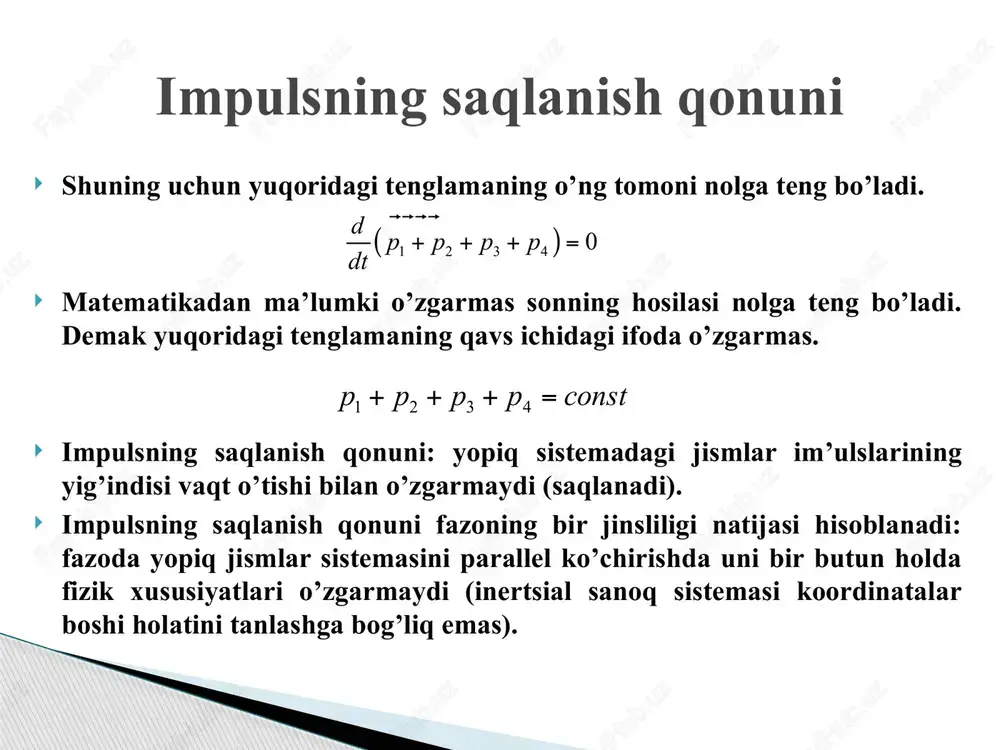 mexanika dasaqlanish qonunlari - Page 4