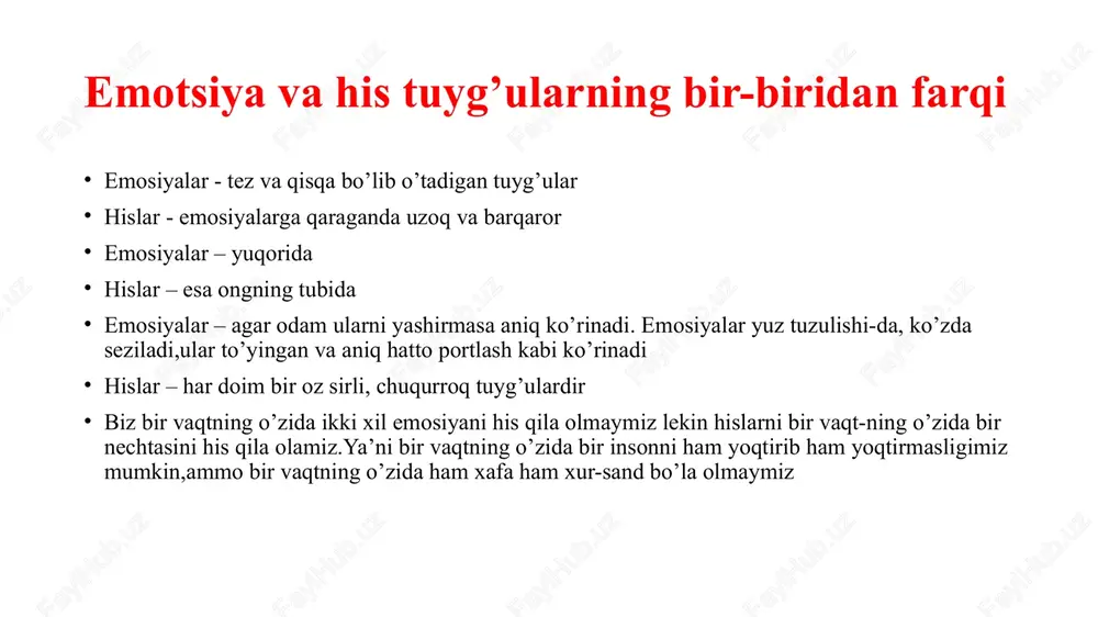 ipolyar depressiya: bipolyar buzilishi bilan odamlar past kayfiyat va juda yuqori energiya muqobil muddatlari bor davrlar. past davr mobaynida ular g'amgin yoki umidsiz yoki energiya etishmasligi kabi depressiya belgilariga ega bo'lishi mumkin. perinatal va tug'ruqdan keyingi depressiya:" perinatal " tug'ilgan atrofida anglatadi. ko'p odamlar bu turga postpartum depressiya deb murojaat qilishadi. perinatal depressiya bir chaqaloqni keyin homiladorlik davrida va bir yilgacha sodir bo'lishi mumkin. belgilari orqasida borish qaysi kichik achinish sabab, tashvish yoki stress. praksik hislar. inson amaliy hayotining istalgan sohasi maqsadga muvofiq aqliy faoliyatga shaxsning ularga nisbatan muayyan munosabatda bo`lish sohasiga aylanib qoladi. bu birinchi navbatda odam biror maqsadni anglabgina qolmay, uni e`tirof etadigan yoki inkor qiladigan, bu maqsadlarga erishish yo`llarini baholaydigan, ta`sir qilish usullari va qurollarini ma`qullaydigan va ma`qullamaydigan, ularning to`g`ri tanlanganligiga shubhalanadigan, nihoyat muvaffaqiyat yoki muvaffaqiyatsizlik hissini kechiradigan mehnat faoliyatida kuzatiladi. estetik hislar. axloqiy hislar ularning taraqqiyoti uchun yakin hisoblangan estetik hisga doimo tayanadi. odamlar hayotning turli …