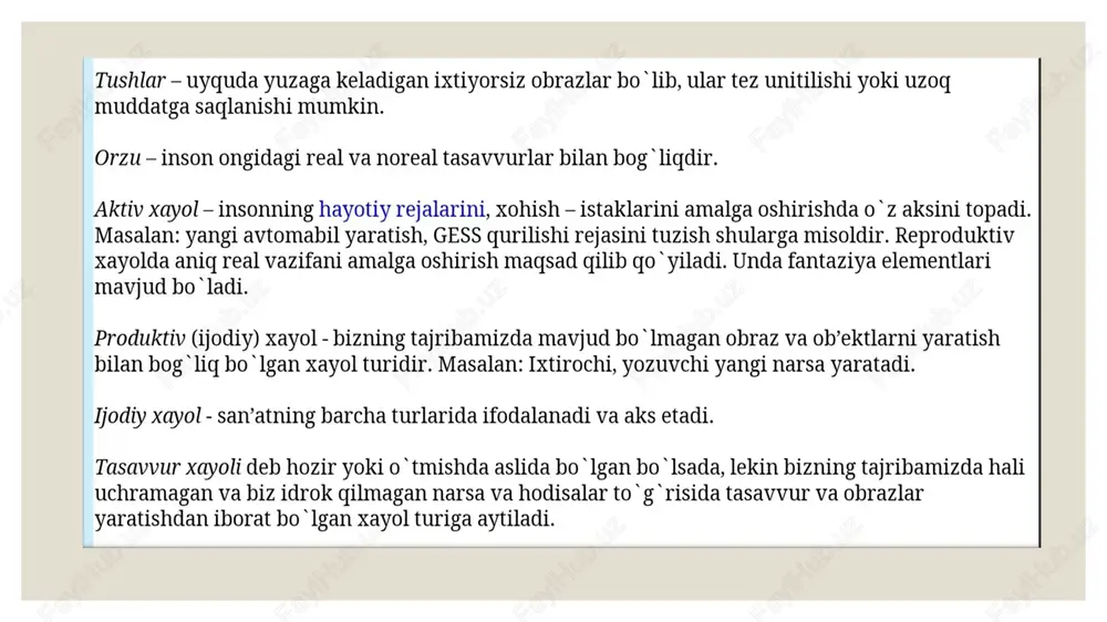 xayol haqida umumiy maʼlumot - Page 4