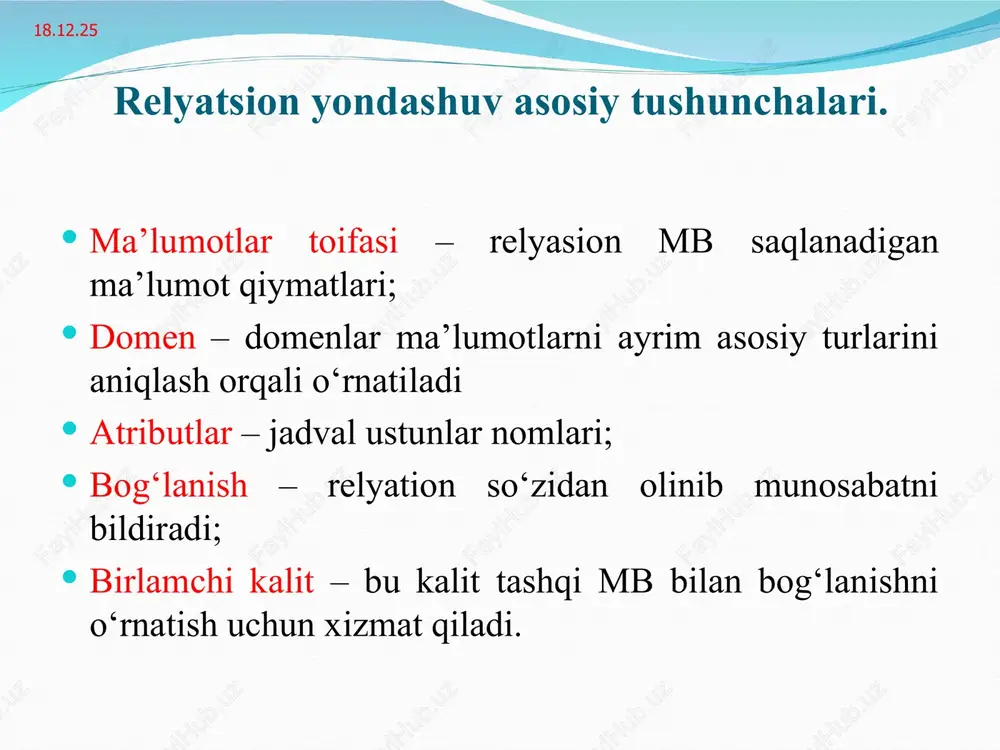 berilganlar bazasini boshqarish tizimilari (bibt) - Page 4