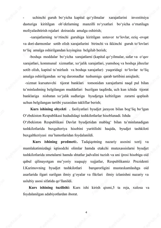 iq to’langan soliq va yig’imlardanso’ng); byudjet tashkilotlari tomonidan ko’rsatilgan haqli (to’lovli) xizmatlardan kelgan daromadlar (soliqlar va yig’imlar to’g’risidagi qonunchilikka muvofiq to’langan soliq va yig’imlardan so’ng); · fuqarolik-huquqiy, ma’muriy va jinoiy choralarni qo’llash natijasida olingan mablag’lar, jumladan, jarimalar, konfiskatsiyalar, kompensatsiyalar va davlat sub’ektlariga etkazilgan zararlarni tiklash bo’yicha olingan mablag’lar; · moliyaviy yordam ko’rinishidagi daromadlar (byudjet ssudalari va byudjet kreditlaridan tashqari); · boshqa nosoliqli daromadlar. yuqoridagilar bilan bir qatorda byudjet daromadlarining tarkibiga bir qator tushumlar ham kiritiladi (1- rasm) 1- rasm hozirgi amaliyotda davlat byudjetining daromadlari quyidagi tartibda klassifikatsiya qilinayapti (6-rasm). 2 –rasm davlat byudjetining daromadlari klassifikatsiyasi shu bilan birga iqtisodiyotda soliq yukini kamayib borayotganligini kuzatish mumkin(7- rasm). o’zbekistonda soliq yuki bundan o’n yil oldin yaimga nisbatan (maqsadli jamg’armalarni hisobga olmagan holda) 27,9 foizni tashkil etgan bo’lsa, 2012 yilda esa 6,3 punktga kamaydi va yaimga nisbatan 21,6 foizni tashkil etdi. 2021 yilda esa soliq yukining umumiy darajasini yana 0,3 punktga kamaytirish, ya’ni …