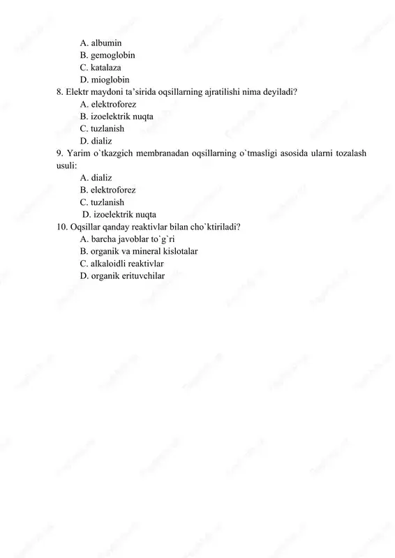 oqsillar izoelektrik nuqtasini aniqlash - Page 4