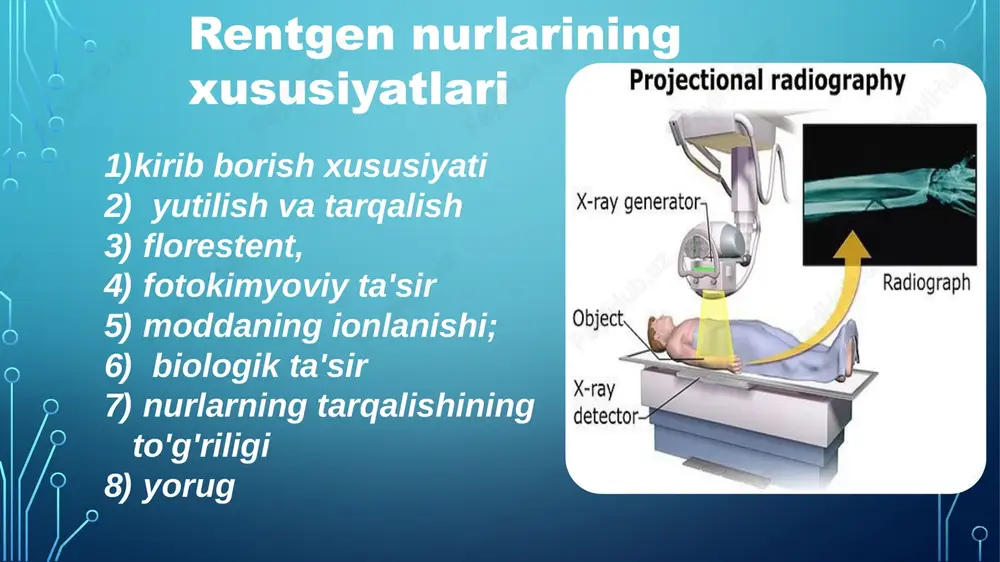 vjudligini, siydik tizimining aksariyat kasalliklarida patologik o‘zgarishlarning og‘irligini aniqlash imkonini beradi. gisterosalpingografiya, gsg - rentgen tekshiruvi usuli, bu sizga bachadon naychalari va bachadon bo‘shlig'ining holatini baholash imkonini beradi. gsg shifokor tomonidan ko'rsatilgandek, dastlabki tashxisga qarab, siklning 6-12 kunlarida amalga oshiriladi. gisterosalpingografiya irrigografiya - yo‘g‘on ichakni tekshirishning rentgen usuli kontrast modda to‘g‘ri ichak orqali yuboriladi. bunda irrigografiya - yo'g'on ichakning otkazuvchanligi, joylashishi va diametrini ko'rsatadi. bauginning funktsiyasi (bu ichak yonbosh ichakning yo‘g‘on ichak bilan tutashgan joyida joylashgan burmadir). tashxisni aniqlashtirish uchun irrigografiya usuli bilan yo‘g‘on ichakni o‘rganish qo‘llaniladi bemorda quyidagi shikoyatlar bo‘lsa: ichakdan ko‘p miqdorda shilliq yoki yiringli oqma, anus va yo‘g‘on ichak bo‘ylab og‘riq, surunkali ich qotishi yoki diareyava o‘sma kabilar. rentgen usuli orqali sialografiya, proktografiya va fistulografiyalarni otkazish mumkin. deyarli hammasi sun'iy kontrast usulidan foydalanish bilan bog'liq radiologik tadqiqotlar turlari foydalanish xavfsizligi tamoyillariga rioya qilish zarurligini ta'minlaydi. salbiy reaksiyalar xavfini kamaytirish uchun kontrast moddalarni qayta ishlab chiqish yulga quyilgan. …