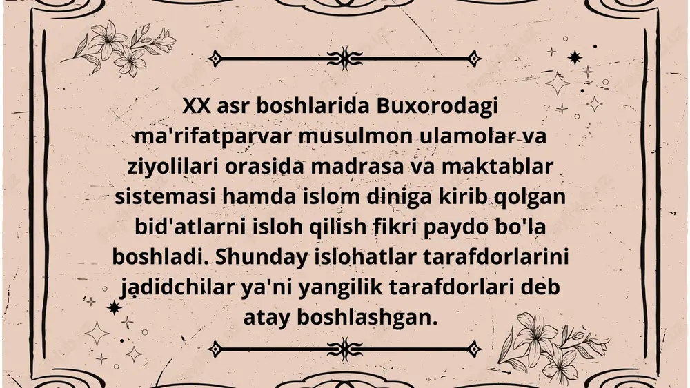 o'lishga chaqirgan. 2. milliy va dunyoqarashni uyg'unlashtirish: fitrat milliy qadriyatlarni, madaniyatni saqlashni ta'limning asosiy vazifalaridan biri deb bilgan. ammo shu bilan birga, u xalqni dunyo ilmlari bilan tanishtirish, zamonaviy ilm-fan bilan tanishish zaruriyatini ham ta'kidlagan. 3. jahonni o'zgarishlarga tayyorlash: fitratning fikricha, ta'lim tarbiya nafaqat hozirgi, balki kelajakdagi jamiyatni shakllantirishda muhim rol o'ynaydi. u yoshlarni jahon miqyosida o'z o'rnini topishga tayyorlash, ularni o'zgaruvchan dunyoda muvaffaqiyatli bo'lishga o'rgatish kerakligini ta'kidlagan. 4. ma'rifat va ta'limning ijtimoiy ahamiyati: fitrat ta'limni faqat shaxsiy rivojlanish vositasi sifatida emas, balki jamiyatni yangilash, ma'rifatli va adolatli jamiyatni barpo etish uchun zarur deb bilgan. abdurauf fitratning axloqiy qarashlari o'ziga xos bo'lib, u o'z asarlarida insoniy qadriyatlar, ma'naviyat va axloqiy taraqqiyot masalalariga alohida e'tibor qaratgan. fitrat axloqni faqat shaxsiy xislatlar yoki xulq-atvorning to'g'ri yoki noto'g'riligi sifatida emas, balki jamiyat va uning taraqqiyoti uchun zarur bo'lgan muhim ijtimoiy omil sifatida ko'rgan. uning axloqiy qarashlarining o'ziga xosligi quyidagi jihatlarda namoyon bo'ladi: 1. …