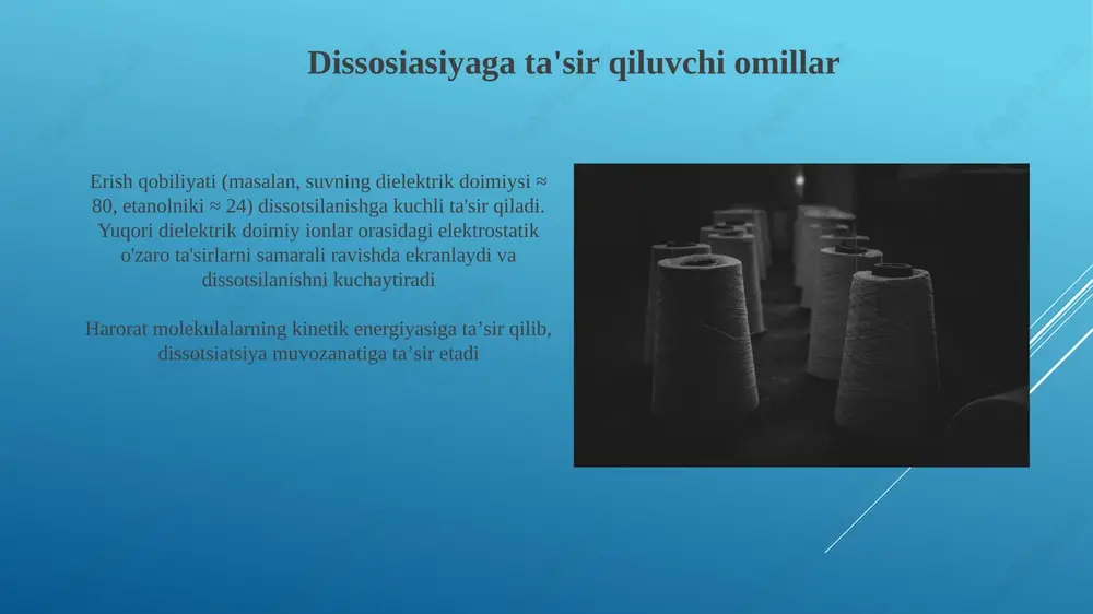 i dielektrik doimiyligi tufayli suvli eritmalar bu jarayonni osonlashtiradi. debye-hyukkel nazariyasi e'tiboringiz uchun rahmat @taqdimot_robot image1.jpg image2.jpg image3.jpg image4.jpg image5.jpg image6.jpg image7.jpg image8.jpg image9.jpg image10.jpg image11.jpg image12.jpg image13.jpg image14.jpg