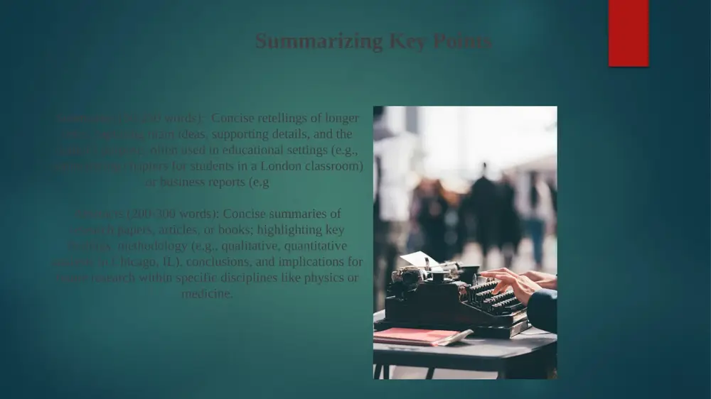 characteristics of writing abstracts, summaries and speechs - Page 4
