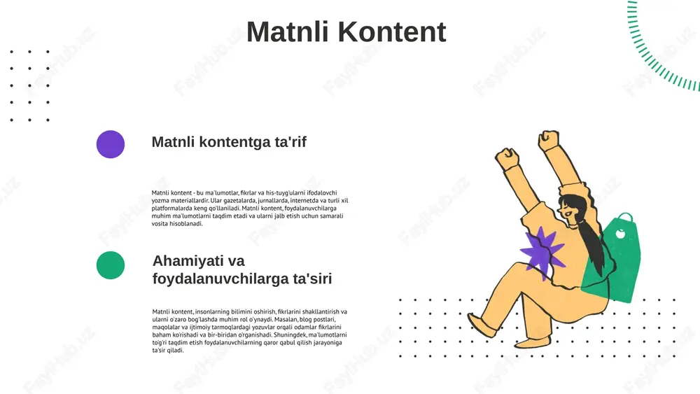 lari interaktiv bo'lib, foydalanuvchi bilan to'g'ridan-to'g'ri aloqa o'rnatadi. an'anaviy media esa ko'proq pasif iste'molni ta'minlaydi. tarqatish usullari va auditoriya raqamli mahsulotlar internet orqali tez tarqatiladi va keng auditoriyaga yetib boradi. an'anaviy media esa gazeta, televidenie va radio orqali tarqatiladi, lekin auditoriyasi cheklangan. photo by persnickety prints on unsplash raqamli media mahsulotlarining afzalliklari asosiy afzalliklar raqamli media mahsulotlarining afzalliklari quyidagilar: tezlik, keng tarqatish, interaktivlik va oson yangilanish. tezlik, foydalanuvchilarga ma'lumotlarga tezda kirish imkonini beradi. keng tarqatish, mahsulotlarni global darajada tarqatish imkoniyatini taqdim etadi. interaktivlik, foydalanuvchilar bilan faol aloqa o'rnatish imkonini beradi, oson yangilanish esa doimiy ravishda yangilangan kontentni taqdim etish imkonini beradi. statistik ma'lumotlar statistik ma'lumotlarga ko'ra, foydalanuvchilarning 70% dan ortig'i raqamli media mahsulotlarni afzal ko'radi. buning natijasida brendlar o'z kontentlarini tezda yangilash va tarqatish imkoniga ega bo'lishadi. an'anaviy media mahsulotlarining afzalliklari ishonchlilik: an'anaviy media mahsulotlari ko'pincha tajribali mutaxassislar tomonidan tayyorlanadi, bu esa ularning ishonchli va sifatli bo'lishini ta'minlaydi. an'anaviy tajriba: …