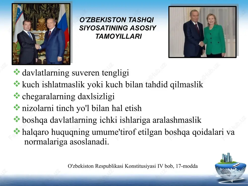 ntirish xalqaro fondi (ifad) 1976 yilda tashkil etilgan, qarorgohi rim shahrida. fondning asosiy maqsadi rivojlanayotgan davlatlar qishloq xo’jaligining rivojlanishiga ko’mak berish va buning uchun qo‘shimcha mablaglar berishdan iborat. xalqaro fuqaro aviatsiyasi tashkiloti (ikao) 1944 yilda tashkil etilgan. uning qarorgoxi monreal shaxrida. ikao xalqaro aeronavigatsiyaning tamoyillari va usullarini rivojlantirish, xalqaro havo yo‘llarida xavfsizlikni ta’minlash, havo transportini rejalashtirish va rivojlantirshpni qo‘llab- kuvvatlash kabi maqsadlarni ko‘zlab tashkil etilgan. xalqaro dengiz tashkiloti (imo) 1948 yilda tashkil etilgan, qarorgoxi londonda. ushbu tashkilotning madsadi dengizda yuklarni tashish va dengiz savdosi sohalarida xalqaro hamkorlikni rivojlantirish va dengizda xavfsizlikni ta’minlashdan iborat. jahon pochta ittifoqi 1874 yilda tashkil etilgan, qarorgoxi bernda. xalqaro pochta ittifoqining madsadi pochta aloqasini yo‘lga qo‘yish va uni yaxshilashdan iborat. xalqaro pochta ittifoqiga a’zo barcha davlatlar yagona pochta hududi tashkil etadilar va bu hududda ushbu hududning yagonaligi, tranzitning erkinligi va yagona tarifni o‘rnatish tamoyiliga amal qiladi. xalqaro elektr aloqasi ittifoqi 1965 yilda tashkil etilgan, qarorgoxi jenevada. …