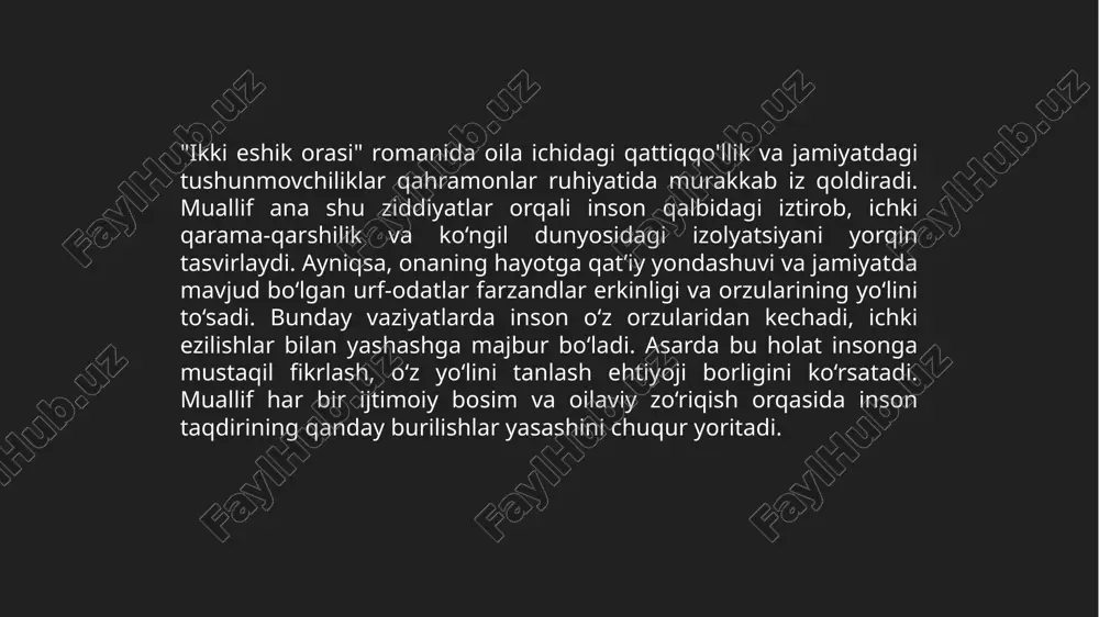 ikki eshik orasiromani oʻtkir hoshimov.pptx - Page 4
