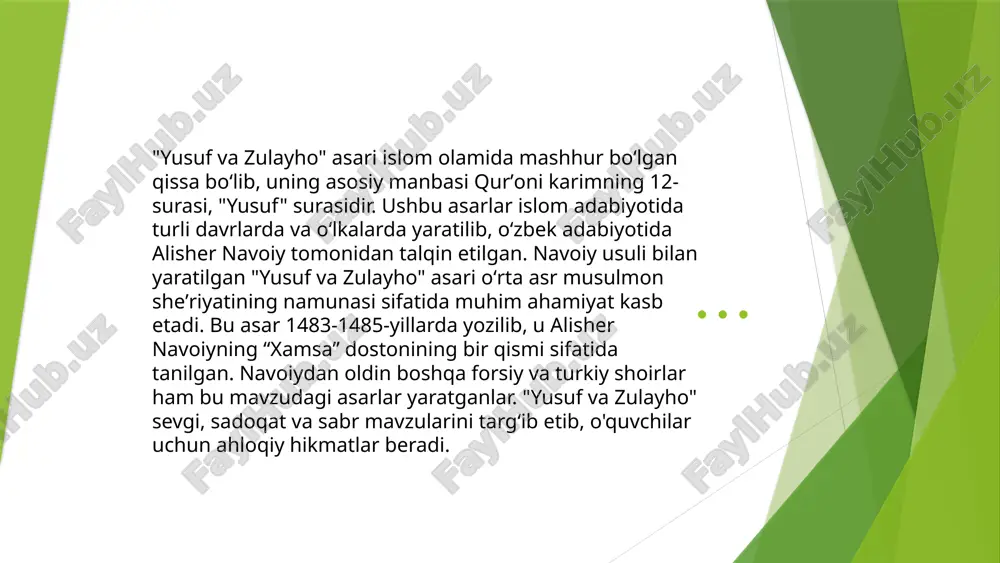 yusuf va zulayhoturkumidagi dostonlarning shakllanishi.pptx - Page 4