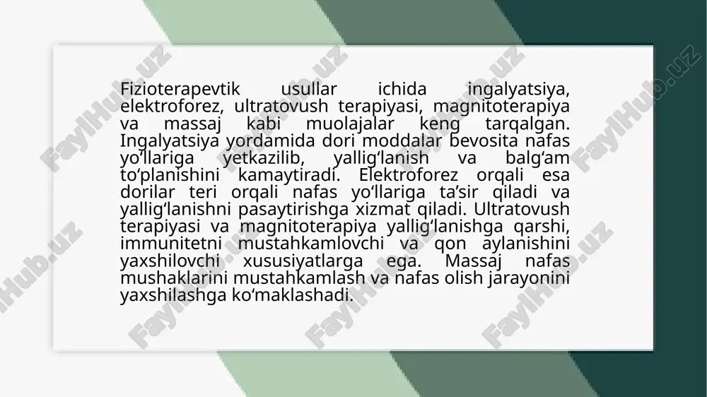 nafas olish tizimi kassalilklarda fizoterapeftik muolaja.pptx - Page 4