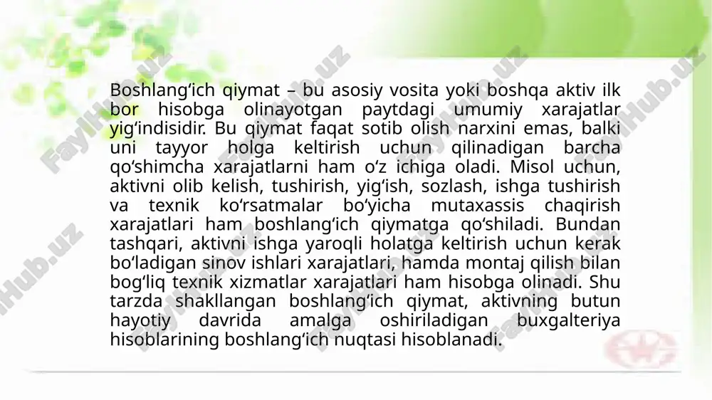 boshlang‘ich_qiymat,qoldiq_qiymat,_joriy_qiymat,_sotish_qiymati.pptx - Page 4
