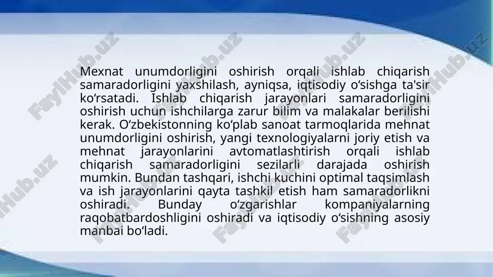 mexnat unumdorligi iqtisodiy oʻsish omili sifatida.pptx - Page 4