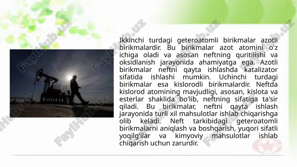 neft tarkibidagi geteroatomlu birikmalar.pptx - Page 4