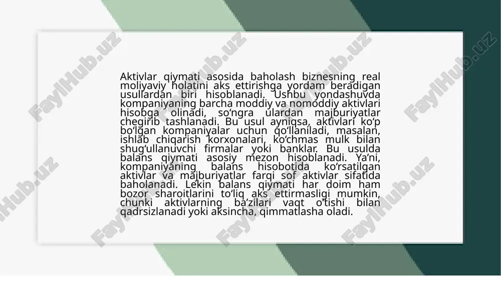 biznes qiymatini baxolash usullari.pptx - Page 4