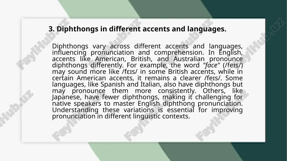 diphthongs and their significance in pronounciation.pptx - Page 4
