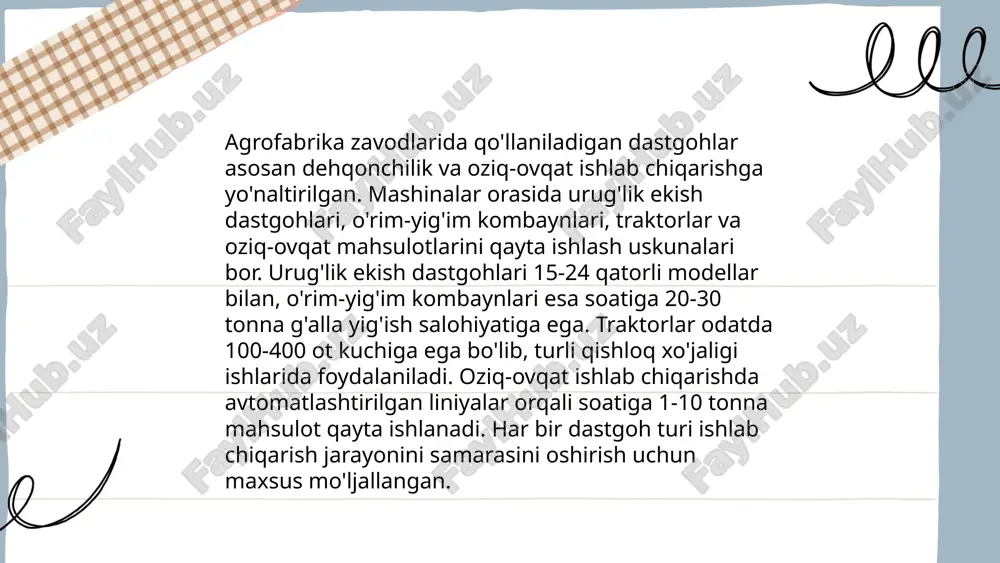 . maishiy texnika ishlab chiqaruvchilarining so'nggi yillarda olib borgan tadqiqotlari natijasida energiya samaradorligini oshirish orqali o'rtacha bir xonadon yillik energiya sarfini 10-15% kamaytirish mumkinligi aniqlangan. energiya yulduzlari bilan baholangan dastgohlar energiya tejamkorligining yuqori darajasiga ega bo'lib, uzoq muddatda xarajatlarni kamaytiradi. texnologiyalar, masalan, inverterli dvigatellar va "aqlli" boshqaruv tizimlari, energiya sarfini sezilarli darajada pasaytirishga yordam beradi. ... t.me/slaydai_bot 9. operator panellari va boshqaruv tizimlari zamonaviy sanoatda muhim rol o'ynaydi. ular dasturlashtiriladigan boshqaruv tizimlari (plc) va inson-mashina interfeyslari (hmi) orqali avtomatlashtirishni ta'minlaydi. plc'lar 1960-yillarda ishlab chiqilgan bo'lib, dasturiy ta'minot yordamida real vaqt rejimida ishlab chiqishni nazorat qiladi. zamonaviy operator panellari sensorli ekranlar, grafik interfeyslar va internet orqali monitoring imkoniyatlarini o'z ichiga oladi. ular asbob-uskunalar xavfsizligini oshiradi va ishlab chiqarish samaradorligini 20% gacha yaxshilashi mumkin. texnologiya rivojlanishi bilan iot (narsalarning interneti) integratsiyasi ham oshib bormoqda, bu esa real vaqt monitoring va masofaviy boshqaruv imkoniyatlarini muhim qismlardan biriga aylantiradi. ... t.me/slaydai_bot 10. avtomatlashtirilgan mexanik …