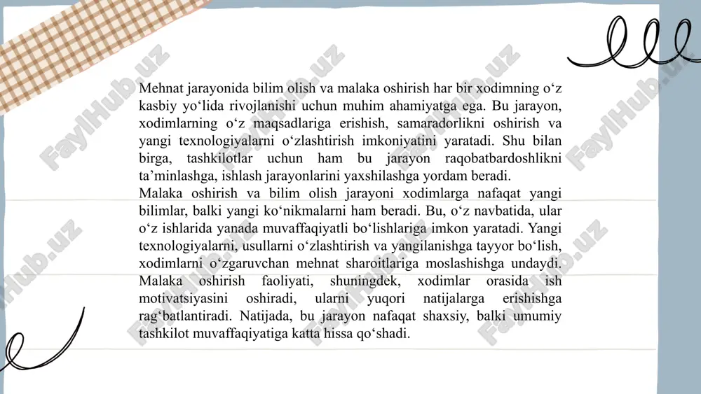 h, insonni yanada rivojlanishga va o‘zligini yanada chuqurroq anglashga undaydi. dunyoqarashni kengaytirish, o‘z navbatida, boshqalar bilan samarali muloqot qilish va turli fikrlarni hurmat qilish imkoniyatini yaratadi. ... t.me/slaydai_bot ijtimoiy aloqalar esa insonning jamiyatda o‘z o‘rnini topishida, shuningdek, shaxsiy va professional hayotda muvaffaqiyatga erishishida katta rol o‘ynaydi. ijtimoiy aloqalar orqali odamlar bir-biri bilan o‘z fikr va tajribalarini almashadilar, bir-biridan o‘rganadilar va o‘zaro yordam ko‘rsatadilar. kuchli ijtimoiy aloqalar insonning psixologik salomatligini mustahkamlaydi, hayotga bo‘lgan ijobiy qarashni qo‘llab-quvvatlaydi va stressni kamaytiradi. shuningdek, ijtimoiy aloqalar ijtimoiy qo‘llab-quvvatlash tarmog‘ini yaratadi, bu esa o‘z navbatida insonni yuqori samaradorlikka va muvaffaqiyatga erishishga yordam beradi. dunyoqarashni kengaytirish va ijtimoiy aloqalar o‘rtasidagi uyg‘unlik insonni nafaqat shaxsiy, balki ijtimoiy darajada ham rivojlantiradi. bularning barchasi insonning umumiy farovonligini, ijtimoiy jihatdan faol va muvaffaqiyatli bo‘lishini ta’minlaydi. ... t.me/slaydai_bot dunyoqarashni kengaytirish va ijtimoiy aloqalar insonning umumiy rivojlanishida muhim o‘rin tutadi. dunyoqarashni kengaytirish, turli madaniyatlar, urf-odatlar, g‘oyalar va fikrlarni o‘rganish orqali insonning ko‘nikmalarini va …