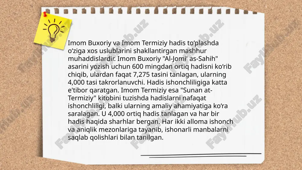 imom_buxoriy_va_imom_termiziyning_hadis_ilmiga_qo'shgan_hissalarini.pptx - Page 4