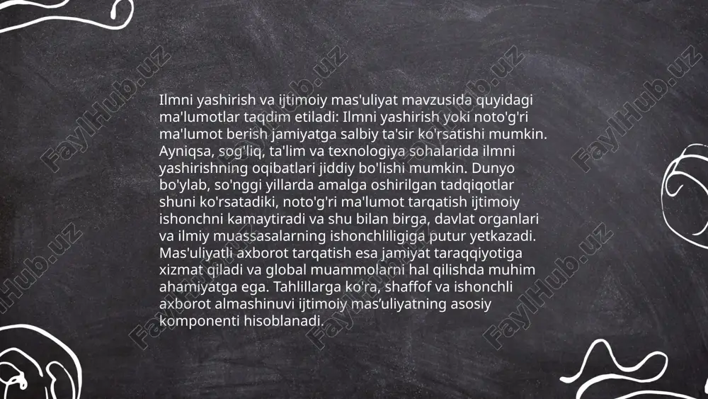 ’lumotlarga ko‘ra, 100 mingdan ortiq maxsus ehtiyojli bolalar mavjud edi. ularning ta’lim sifatini oshirish uchun 300 dan ortiq maxsus maktab va markazlar tashkil etilgan. jumladan, maxsus terapevtik dasturlar va logoped yordamini ko‘rsatish uchun 500 dan ziyod malakali mutaxassislar faoliyat yuritadi. 2021-yildan boshlab davlat byudjeti doirasida maxsus ehtiyojli bolalar uchun qo‘shimcha 30 milliard so‘m ajratilgani qayd etilgan. ushbu tashabbuslar orqali bolalarning jamiyatda teng imkoniyatlarga ega boʻlishi maqsad qilingan. ... t.me/slaydai_bot 3. ta'limda teng imkoniyatlar yaratish mavzusi oʻzbekistonda dolzarb hisoblanadi. 2022-yilda mamlakatda maktabgacha taʼlim muassasalariga qamrov 63% ga, umumtaʼlim maktablariga esa 95% ga yetdi. shaharlarda va qishloqlarda ta'lim olish sharoitlarida farqlar mavjud boʻlib, qishloq joylarda sifatli ta'lim olish imkoniyatlari cheklangan. covid-19 pandemiyasi davrida onlayn ta'limni qoʻllash internetga ulanishi cheklangan hududlarda qiyinchiliklar keltirib chiqardi. hozirda davlat qishloq hududlaridagi maktablarni modernizatsiya qilish va oʻqituvchilar malakasini oshirish uchun dasturlarni amalga oshirmoqda. oliy taʼlimda ham qabul kvotalarini kengaytirish orqali koʻproq yoshlarni jalb qilish choralari koʻrilmoqda. unicef …