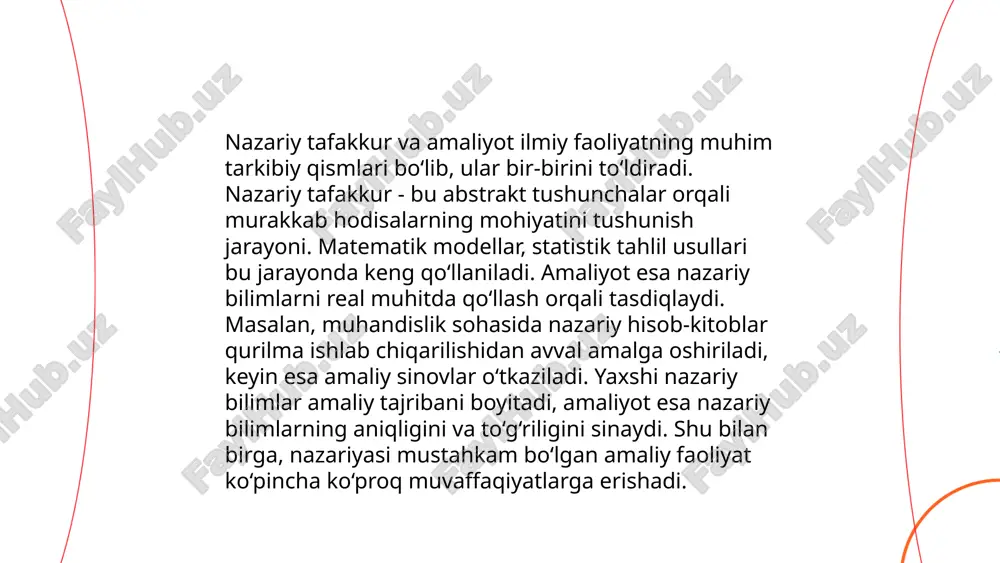 o'rinni egallaydi. ... t.me/slaydai_bot 9. teyistik isbotlar mavzusi matematika fanida tenglamalarning to'g'ri yoki noto'g'ri ekanligini aniqlash uchun ishlatiladi. buning uchun algebraik amallar va mantiqiy qoidalardan foydalaniladi. masalan, \(x + 3 = 7\) tenglamasi uchun, isbot qilib, \(x = 4\) deb topamiz va bu holda tenglik o'ng va chap tomonlari teng bo'ladi. matematik isbotlar turli darajadagi murakkablikka ega bo'lishi mumkin va ularning aniqligi uchun har bir qadamni to'g'ri bajarish muhimdir. teyistik isbotlar matematika kurslarida ko'p qo'llaniladi va ayniqsa algebra va analitik geometriya fanlarida keng o'rganiladi. ... t.me/slaydai_bot 10. teyistik nazariyalardagi tasavvurlar 10. teyistik nazariyalardagi tasavvurlar iqtisodiyotda asosiy tushunchalardan biri hisoblanadi. ushbu nazariya bozorlar va raqobat muhiti uchun muhimdir. unga ko‘ra, bozor kuchlari ya’ni talab va taklif o‘zaro muvozanatga kelganda eng samarali natija kelib chiqadi. algebraik tarzda bu nazariya talablarga nisbatan nolinchi gradusli gomogenlik, ya’ni tovar narxi va daromad o‘zgarishlari o‘rtasidagi muvozanatni ifodalaydi. 1803-yilda jan batist sey tomonidan ilgari surilgan dastlabki tasavvurlar …