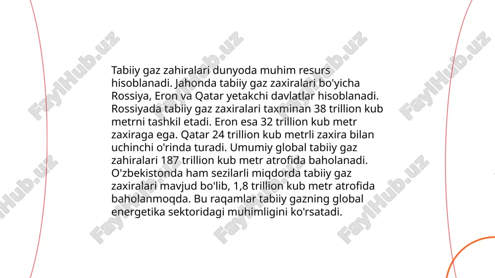 iq kilometr avtomobil yo‘llariga ega. temiryo‘llar uzunligi 4,600 km ni tashkil qiladi, bu orqali yiliga 70 million tonnadan ortiq yuk tashiladi. havo transportida yuk tashish 12 aeroport orqali amalga oshiriladi. milliy aviakompaniya yillik yuk tashish hajmi o‘rtacha 50 ming tonnani tashkil qiladi. markaziy osiyo orqali o‘tuvchi "yangi ipak yo‘li" tashabbusi doirasida infratuzilma rivojlanmoqda. o‘zbekiston yuk avtotransportida yiliga taxminan 1,5 milliard tonna yuk tashiladi, bu iqtisodiyotni qo‘llab-quvvatlashda muhim rol o‘ynaydi. ... t.me/slaydai_bot 10. savdo balansi savdo balansi, ma'lumotlarga ko'ra, milliy iqtisodiyotning muhim ko'rsatkichidir. 2022 yilda o'zbekistonning savdo balansi manfiy ko'rsatkichda bo'lib, eksport hajmi 19,3 milliard aqsh dollarini, import esa 27,5 milliard dollarni tashkil etdi. shu bilan birga, savdo balansi defitsiti 8,2 milliard dollarni tashkil qildi. boshqa ko'rsatkichlarga ko'ra, 2023 yilning dastlabki 6 oyida eksport 10,1 milliard dollar, import esa 14,7 milliard dollarni tashkil qilgan. bu ma'lumotlar shuni ko'rsatadiki, o'zbekistonning savdo balansi hamon manfiy bo'lib, eksport imkoniyatlarining o'sishi va turg'un import hajmi …