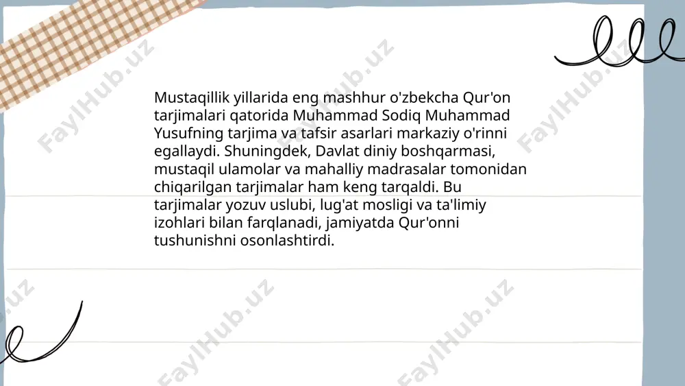 mustaqillik yillarida qur'onning o'zbek tiliga tarjima qilinishi va tafsirlari - Page 4