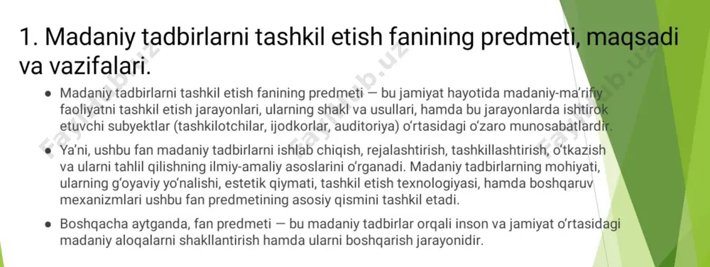 madaniya tadbirlarni tashkil etish - Page 4