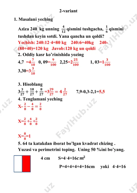 7- nazorat ishi matem 4- sinf - Page 4
