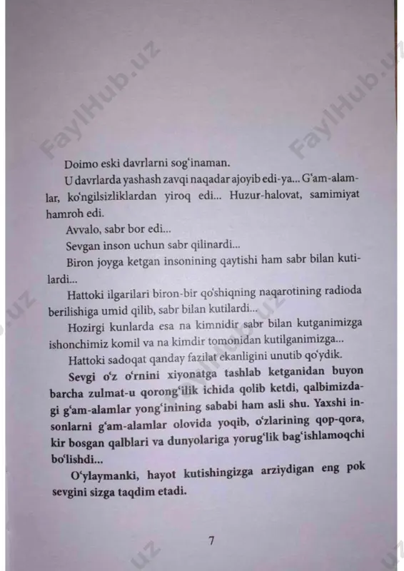 ngizni hal qiling. o'zingizni seving, o'zingizni qadrlang, o'zingiz uchun nima lardir qiling. muhim qaror qabul qilishingizdan avval sevgan insonlari ngizning bu boradagi fikrlariga, albatta, e'tibor bering, ammo so'nggi qarorni o'zingiz qabul qiling. duo qiling... .... qalbingizdagi yangi filmlarni, nozik joylarni kashf qiling.... tabassum qiling... evaziga hech nima istamasdan yaxshiliklar qiling... biron kimsaning o'zingiz haqingizda qaror chiqarishiga aslo izn bermang! barchasi o'zingiz istaganingizdek bo'lsin! 11 songul unsal hayotning eng go'zal tomoni nimaligini bilasizmi? har bir narsaning ilohiy adolat ustiga qurilganligi. qilingan hech bir amal yashirin qolmaydi. qilingan yaxshiliklar evaziga yaxshilik qaytganidek qilingan barcha yomonliklar ham qachondir o'z "meva'sini beradi - insonni oyog'idan chaladi. aslo intiqom olmang, intiqom olishni allohga topshiring. intiqomni allohga topshirishning rohati boshqacha. shunday qilsangiz, barchasi go'zal bo'lishiga ishonasiz va bilasiz. 12 ayni davringizni va makoningizni zavq-u shavqqa to'ldiring. sabr qiling. qalbingizda turgan joyingizdan ketish emas, aksincha qolish fikri joy olsin. bittagina xato tufayli sizga qilingan o'nlab yaxshiliklarni unu …