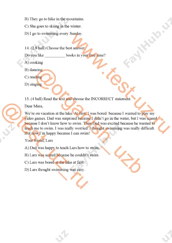 5 sinf english chsb-4 var 1 - Page 4