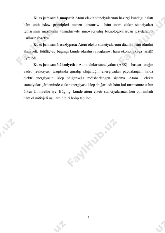 ten 139 ǵa shekem bolǵan 6 yadrolardıń payda bolıw itimalı eń joqarı boladı. teń massalı bóliniw itimalı biraz kishi hám siyrek jaǵdaylarda ǵana júz beriwi múmkin. bóliniw reaksiyasınıń tómendegishe jaǵdayı eń kóp júz beredi: + q (energiya) (2.1) keyingi izleniwlerdiń kórsetiwinshe, neytron tásirinde basqa awır elementlerdiń yadroları da ıdırawı múmkin eken. bular , , hám basqalar. úzliksiz shınjır reakciyası. joqarıda atap ótilgenindey, hár bir uran yadrosı bólingende yadro bóleklerinen tısqarı 2–3 neytron da ushıp shıǵadı. óz gezeginde, bul neytronlar da basqa uran yadrosına túsiwi hám olardıń da ıdırawına alıp keliwi múmkin. nátiyjede 4–9 neytron payda boladı hám sonsha yadronı ıdıratıp, 8 den 27 ge shekem neytronlardıń payda bolıwına sebep boladı. solay etip, óz-óziniń ıdırawın kúsheytiwshi process payda boladı (1-súwret). bul process úzliksiz shınjır reakciyası delinedi. shınjır reakciyası ekzotermalıq reakciya esaplanadı, yaǵnıy reakciya joqarı muǵdardaǵı energiya bólinip shıǵıwı menen júz beredi. biz joqarıda bir uran yadrosı bólingende 200 mev energiya bólinip …