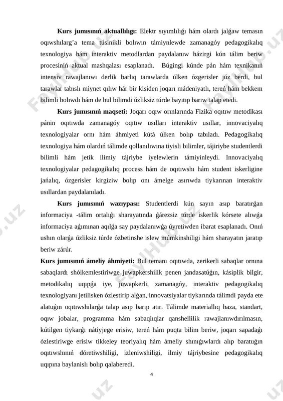 liwi o’tkizgishtin’ a’tirapındag’ı noqatlardag’ı elektr maydanının’ kerewliginin’ de tap sonday shamag’a o’siwin ju’zege keltiredi. usıg’an sa’ykes birlik zaryadtı sheksizlikten usı o’tkizgishke alıp kelgende islengen jumıs – potentsial da tap sonday shamag’a artadı. solay etip o’tkizgish ushın (a’lbette basqa o’tkizgishlerden u’lken qashıqlıqlarda jaylasqan o’tkizgish na’zerde tutılmaqta): q=cφ (1) potentsial menen zaryad mug’darı arasındag’ı proportsionallıq koeffitsienti c o’tkizgishtin’ elektr sıyımlıg’ı (qısqa tu’rde tek sıyımlıg’ı) dep ataladı. (1)-an’latpadan c= (2) ekenligine iye bolamız. solay etip o’tkizgishtin’ sıyımlıg’ı dep onın’ potentsialın bir birlikke arttıratug’ın zaryadtın’ mug’darın tu’sinedi ekenbiz. vakuumde c koeffitsientinin’ ma’nisi o’tkizgishtin’ tek o’lshemleri menen formasınan g’ana g’a’rezli boladı. sonlıqtan (2)-formula menen anıqlang’an sıyımlıqtı basqa denelerden ayırıp alıng’an o’tkizgishtin’ sıyımlıg’ı dep ataymız. al bir tekli dielektrikte jaylasqan radiusı r ge ten’ shardın’ sıyımlıg’ı shamasına ten’ boladı, sonlıqtan c=εr (3) bul an’latpada ε arqalı dielektriktin’ dielektrlik sin’irgishligi belgilengen. sıyımlıqtın’ birligi retinde 1 kl zaryad berilgende potentsialı 1 v ke o’zgeretug’ın o’tkizgishtin’ sıymlıg’ı qabıl etilgen. …