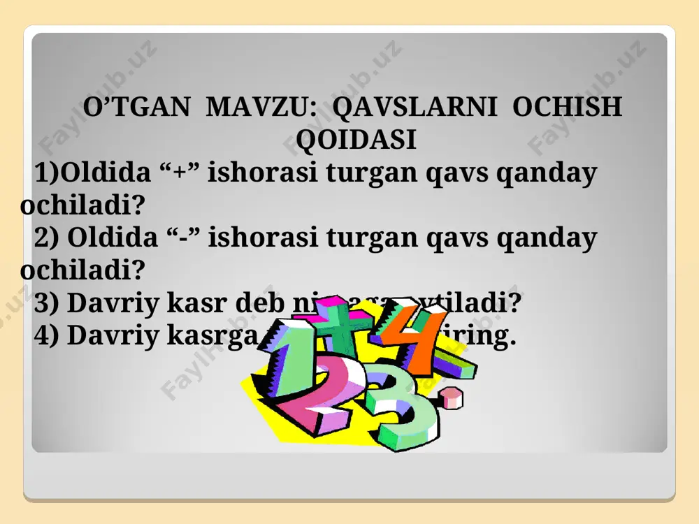 qavslarni ochish qoidalariga doir mashqlar yechish - Page 4