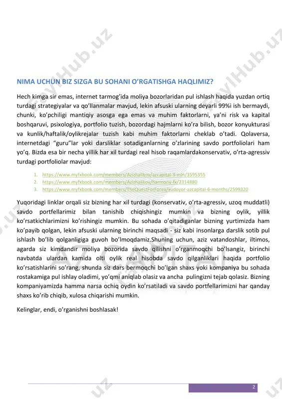 q rasmiy valyutalar mavjud. biroq, xalqaro valyuta savdolari va to'lovlarining aksariyati aqsh dollari (usd), yaponiya yenasi (jpy), va evro (eur) yordamida amalga oshiriladi. aqsh dollari eng ko'p sotiladigan valyuta bo'lib, barcha savdolarning 80 foizini tashkil etadi. ikkinchidan, barcha valyuta savdolarining 31 foizini tashkil etuvchi evrova uchinchisi 19 foiz yaponiya yenasi hisoblanadi. (izoh: bu raqamlar 100 foizlik sistema bilan belgilanishni tashkil etmaydi, chunki har bir valyuta operatsiyasining ikki tomoni bor). boshqa mashhur valyuta savdo vositalariga - buyuk britaniya funt sterlingi (gbp), avstraliya dollari (aud), shveytsariya franki (chf) va kanada dollari (cad) kabilar kiradi. savdo uchun turli xil valyuta juftliklari bo'lganligi va ularning hammasi o'zlarining kelib chiqishi va asosiy xususiyatlariga ega bo'lganligi sababli, ma'lum bir guruh investorlarini va treyderlarni jalb qiladi. valyutalar moliya bozorida quyidagi belgilar orqali namoyon etiladi:  usd – united states dollar – (aqsh dollari)  gbp – great britain pound – (buyuk britaniya funt sterling)  eur – …