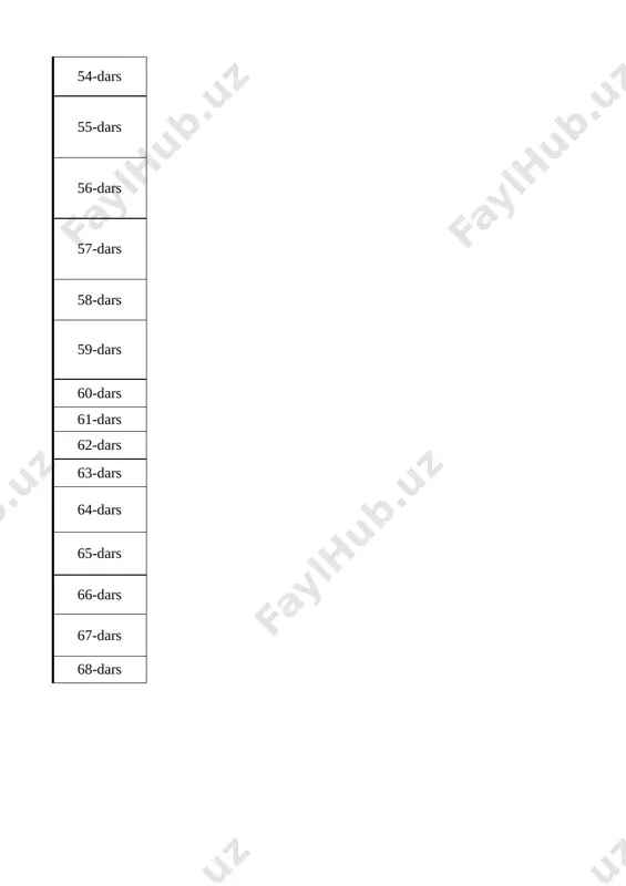 voleybol. to‘pni ikki qo‘l barmoqlarida yuqoridan devorga oshirish. to‘pni yuqoridan to‘r orqali ikki qo‘l bilan uzatish 1 50-dars voleybol. to‘pni yuqoridan to‘r orqali ikki qo‘l bilan uzatish. soddalashtirilgan o‘yin 1 51-dars voleybol. to‘pni to‘r orqali ikki qo‘l bilan yuqoridan uzatish va qabul qilish. soddalashtirilgan o‘yin 1 52-dars 6-nazorat ishi. voleybol. 1 iv chorak 53-dars shaxmat. shaxmat doskasida shox, farzin, rux donalarining yurish tartibi. 1 54-dars shaxmat. shaxmat doskasida shox, farzin, rux donalarining yurish tartibi. amaliy o‘yinlar. 1 55-dars futbol. to‘pni o‘ng va chap oyoqda olib yurish, oyoqning ichki tomoni bilan, o‘rtasi bilan urish. uchib ketayotgan to‘pga peshonaning o‘rtasi bilan zarba berish, to‘pni nishonga uloqtirish, burchak zarbasi. 1 56-dars futbol. dumalayotgan to‘pni oyoqning ichki tomoni va tagi bilan to‘xtatish dumalayotgan to‘pni oyoqning tashqi tomoni bilan to‘xtatish. to‘pni ko‘krak bilan to‘xtatish. oyoqning ichki tomoni bilan uchayotgan to‘pni to‘xtatish. 1 57-dars futbol. to‘pni oyoqning tashqi va ichki tomoni bilan to‘g‘ri chiziq bo‘ylab, o‘ng …