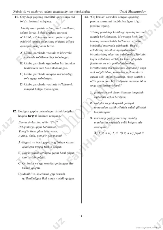 tushgan testlar aprel-may umid shomurodov - Page 4