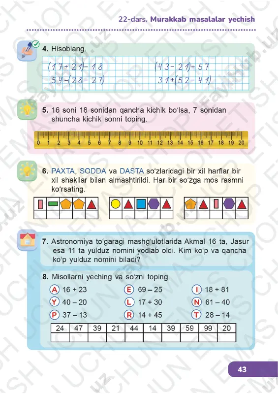 matematika 1-sinf (2) 21-25-darslar - Page 4