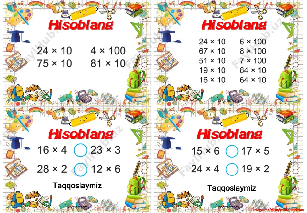 3 sinf matematika 2 chorak tarqatmalari - Page 4