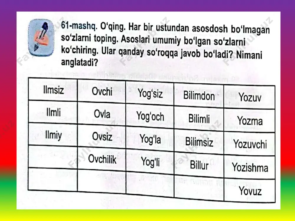 ona tili.asos va asosdosh so`zlar. - Page 4