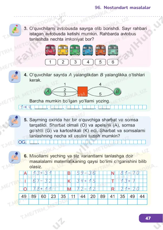 matematika 1 sinf darslik 95-99 - Page 4