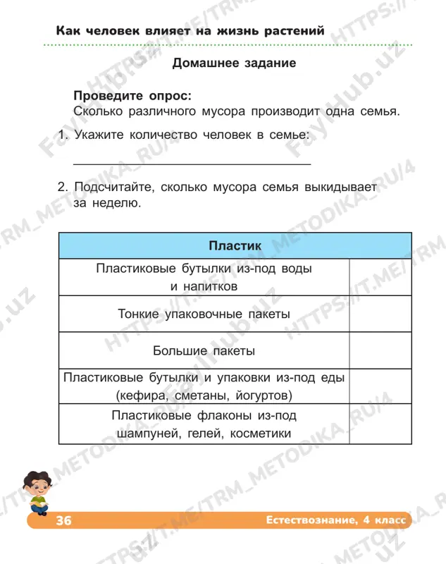 e. sosna topol el ht tp s: //t .m e/ tr m_m et od ik a_ ru /4 .m e/ tr m_m et od ik a_ ru /7 ht tp s: //t .m e/ tr m_m et od ik a_ ru /4 .m e/ tr m_m et od ik a_ ru /4 ht tp s: //t .m e/ tr m_m e ht tp s: //t .m e ht tp s: //t .m e/ tr m_m e /t rm _m e tr m_m et od ik a_ ru 43rabochaya tetrad 7. dlya soxraneniya redkie rasteniya virashivayut v teplitsax parkax botanicheskix sadax 8. chto doljno stoyat v tekste vmesto mnogotochiya? u … neskolko stvolikov, pokritix sverxu kronoy iz listev. derevev trav kustarnikov 9. napishite prichini, po kotorim tyulpani ischezayut s litsa zemli. ______________________________________________ ______________________________________________ ______________________________________________ ______________________________________________ 10. zapishite po odnomu punktu, v kotorom rasteniya prinosyat polzu cheloveku, i v kotorom oni nanosyat …