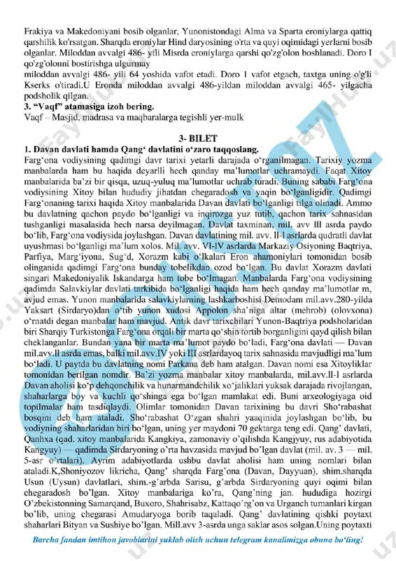 9-sinf tarix imtihon javoblari 2023 - Page 4
