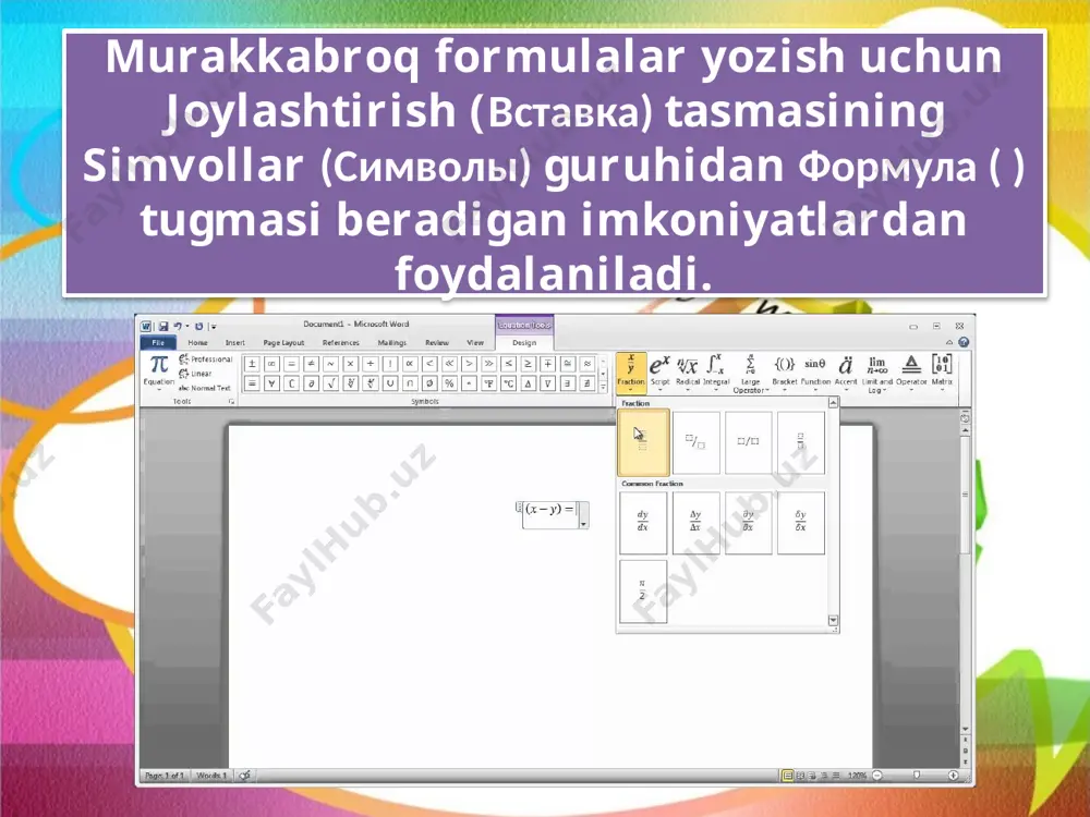 6-sinf informatika 29.wordda formulalar yozish 2+ - Page 4
