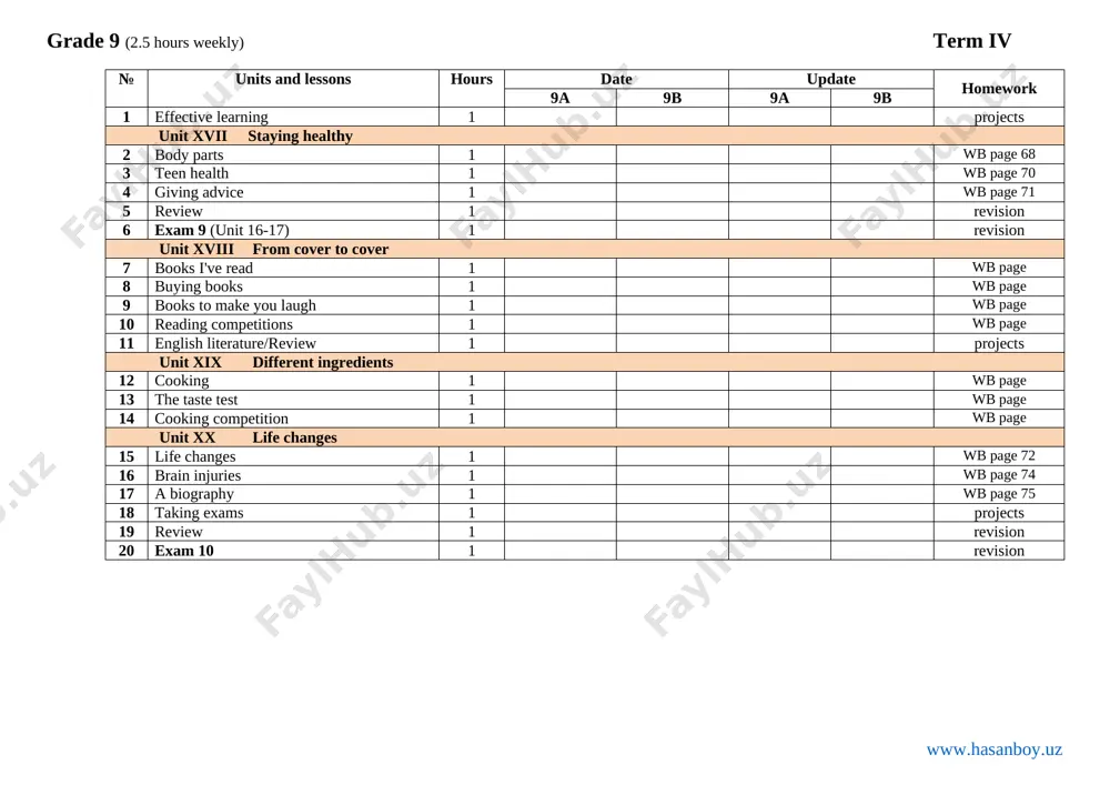 9-sinf ingliz tili 2.5 soat ish reja - Page 4