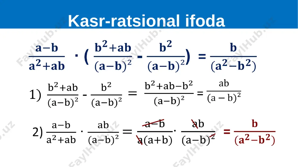 kasr ratsional sonlarni ayniy almashtirish - Page 4