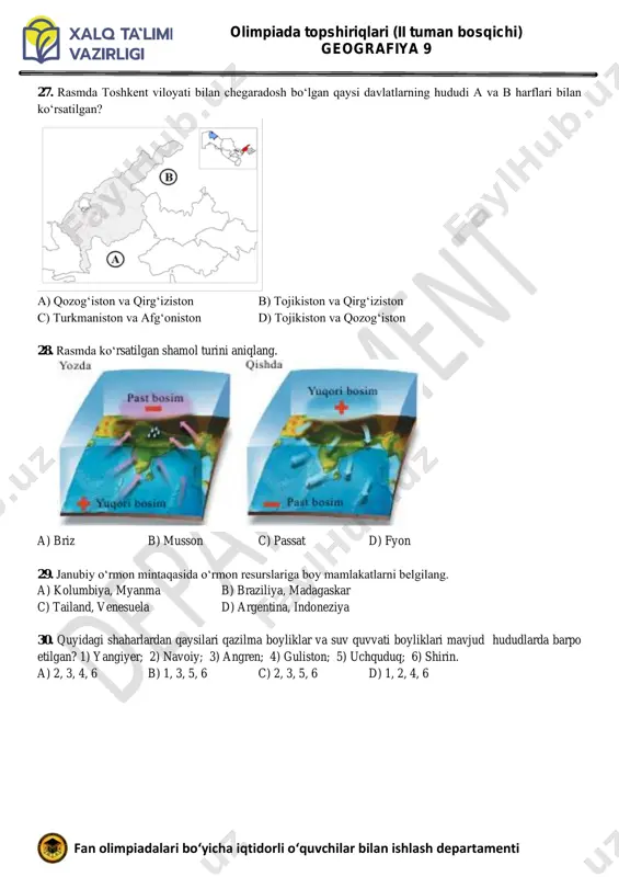 9 geografiya savollar uzb - Page 4