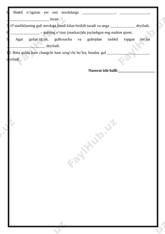 6-sinf biologiya nazorat ishi +++ - Page 4